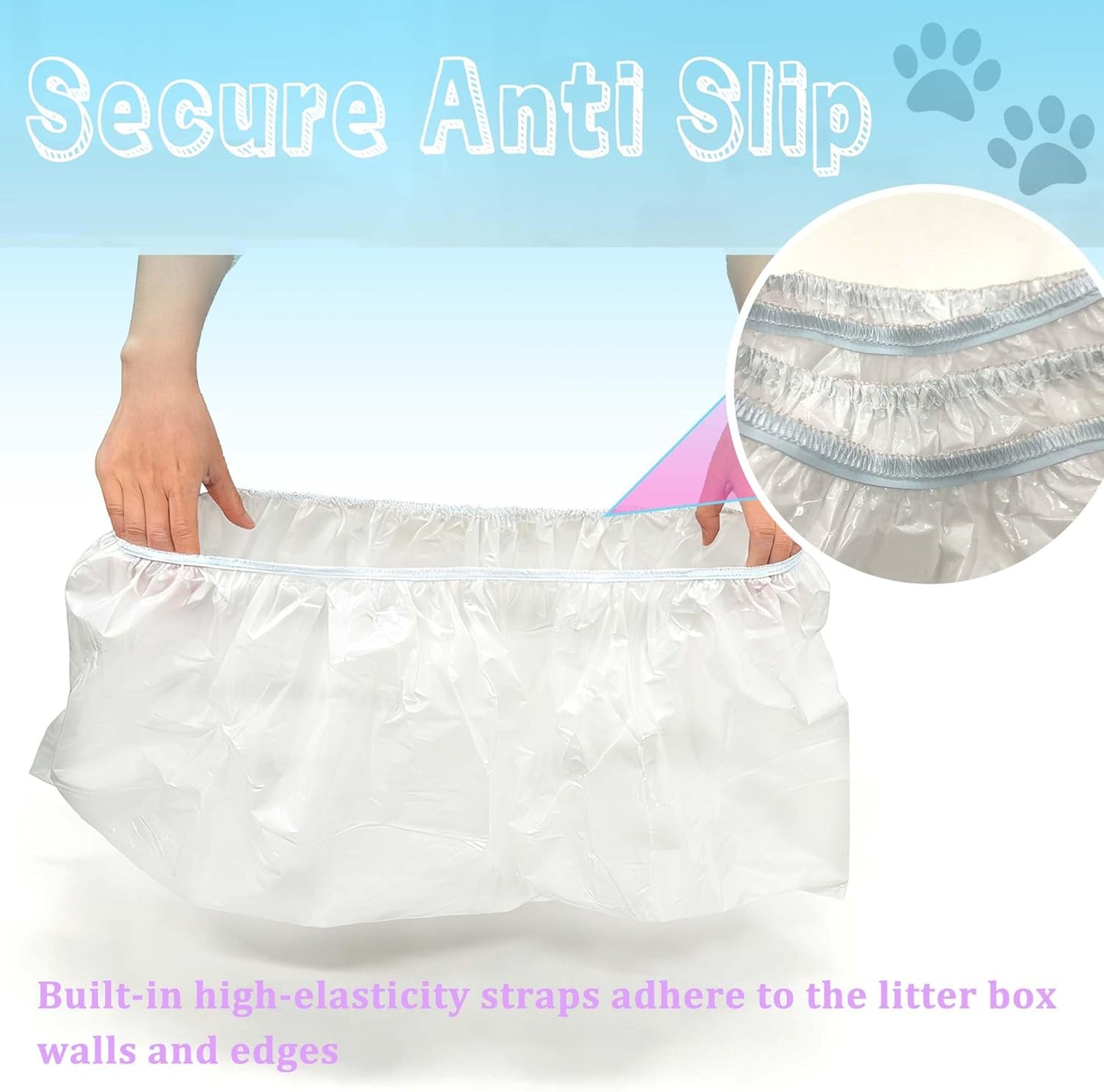 Large Cat Litter Box Liners 16-Pack | Drawstring Heavy Duty