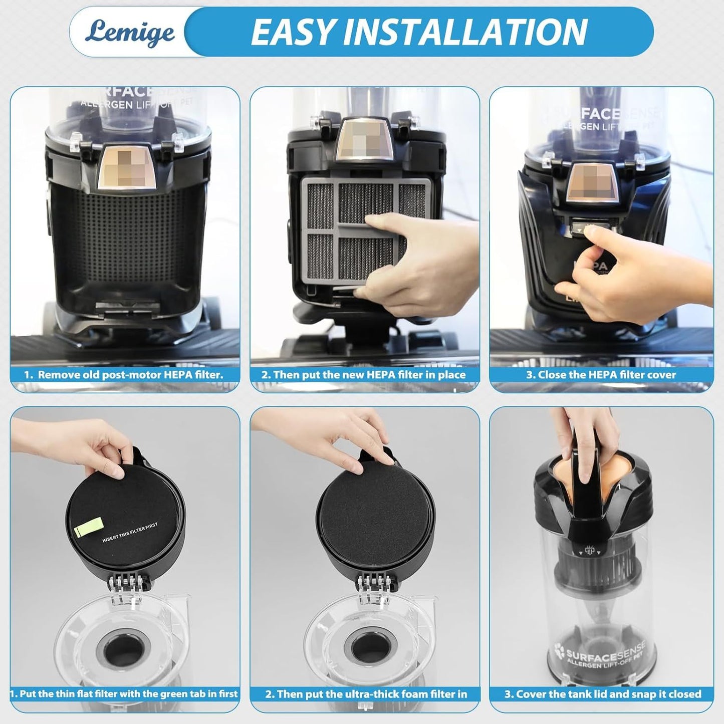 Bissell Pet Hair Eraser Vacuum Replacement Filter Set