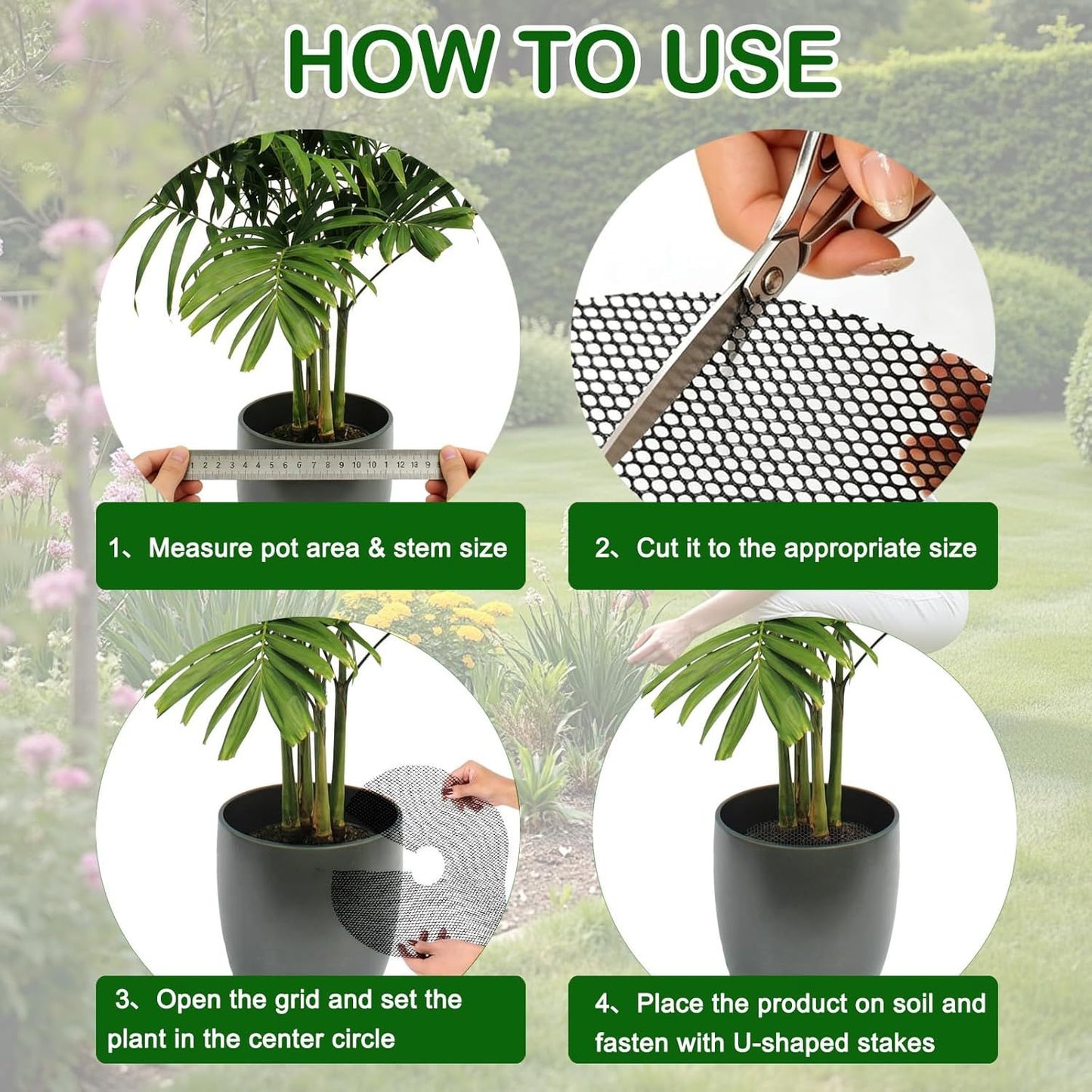 Cat-Proof Plant Pot Protective Cover Mesh 6-Pack | Soil Blocker | 30cm