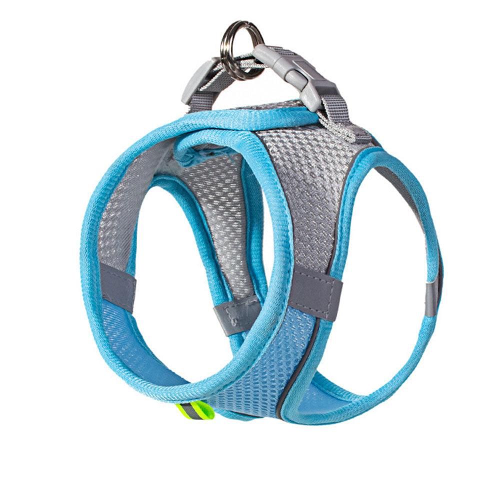 Cat Harness and Leash Set | Breathable Reflective Vest | Blue | Large
