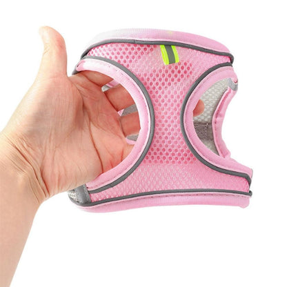 Cat Harness and Leash Set | Breathable Reflective Vest | Pink | Medium