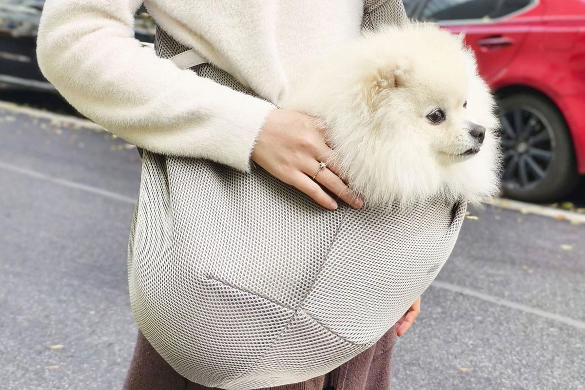 Breathable Pet Carrier Sling with Storage Pocket | Gray
