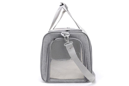 Soft Collapsible Pet Carrier Crate | Travel Bag | Grey | Large