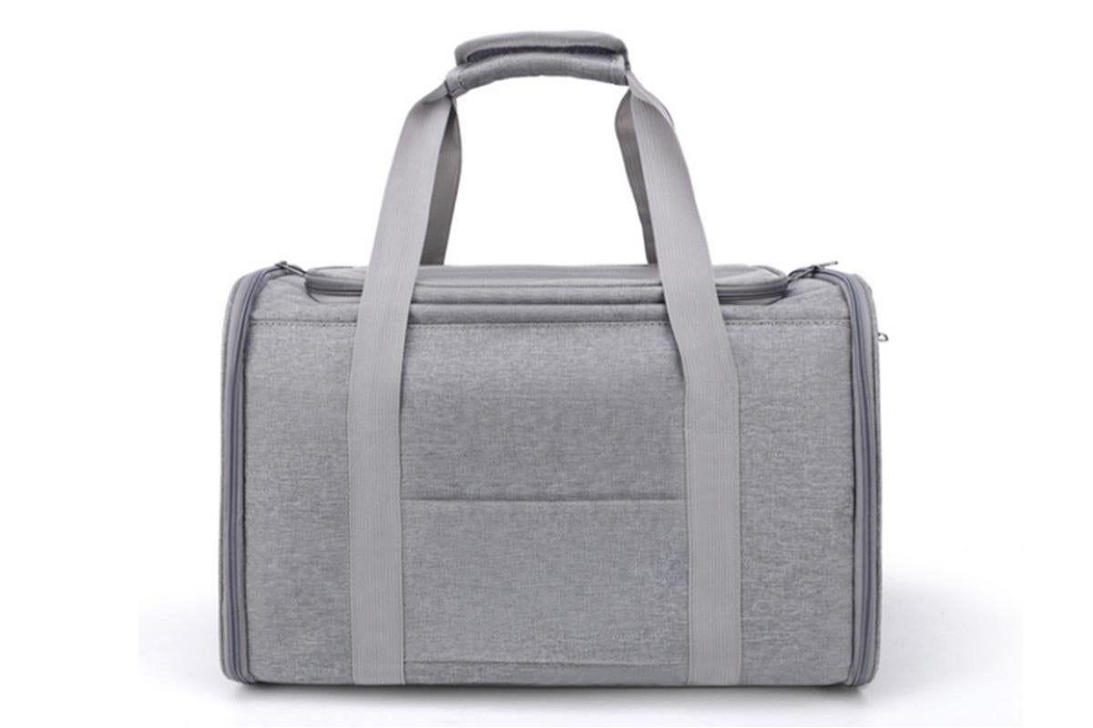 Soft Collapsible Pet Carrier Crate | Travel Bag | Grey | Large