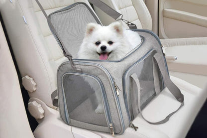 Soft Collapsible Pet Carrier Crate | Travel Bag | Grey | Medium
