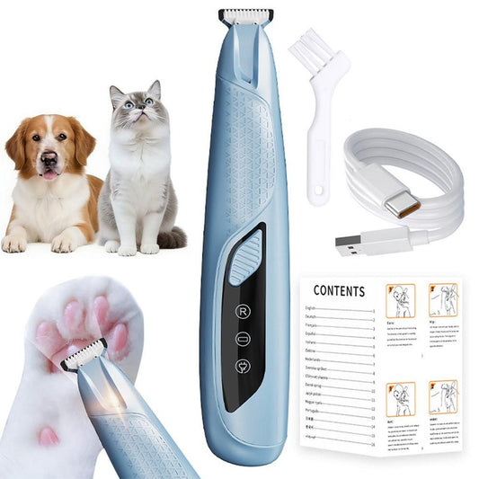 Pet Hair Trimmer Electric Clipper Rechargeable with LED Light for Pets
