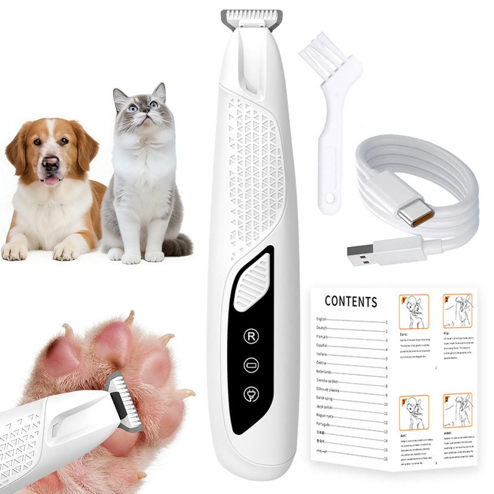 Pet Hair Trimmer Electric Clipper Rechargeable with LED Light for Pets