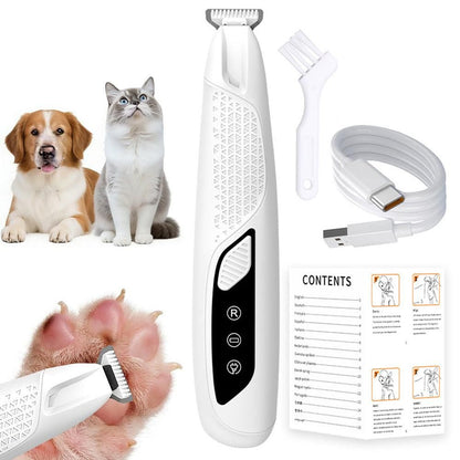 Pet Hair Trimmer Electric Clipper Rechargeable with LED Light for Pets