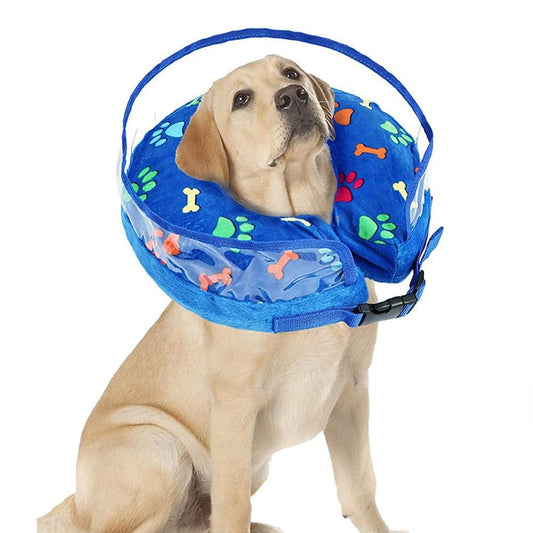 Blue Soft Inflatable Pet Recovery Cone | Size XL