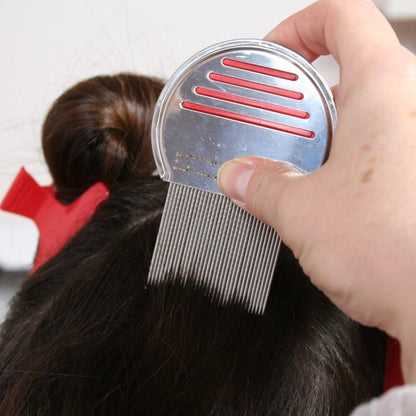 Stainless Steel Pet Flea Comb Fine Tooth Grooming Tool Red