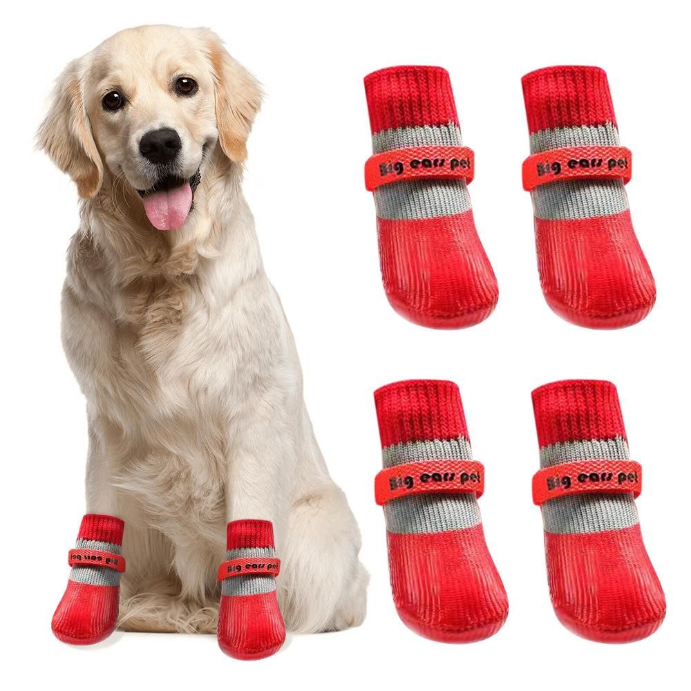Waterproof Anti Slip Pet Shoes with Rubber Sole for Indoor and Outdoor | Red (3)