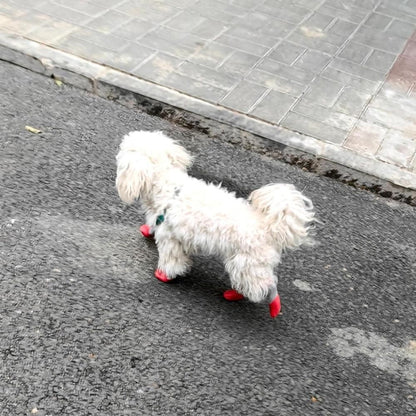 Waterproof Anti Slip Pet Shoes with Rubber Sole for Indoor and Outdoor | Red (2)