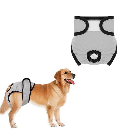 Washable Female Pet Nappy Diaper Dog Cat Physiological Pants Gray - S