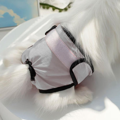 Washable Female Pet Nappy Diaper Dog Cat Physiological Pants Gray - M
