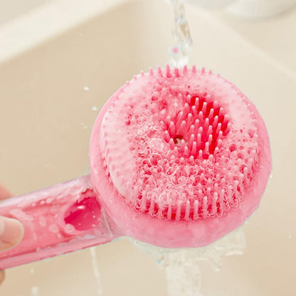 2-in-1 Pet Bath Brush with Built-in Shampoo Dispenser Dog Shampoo | Red