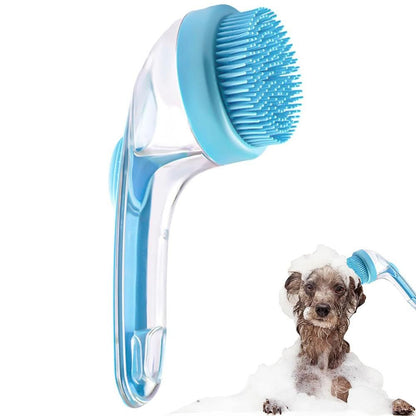 2-in-1 Pet Bath Brush with Built-in Shampoo Dispenser Dog Shampoo | Red
