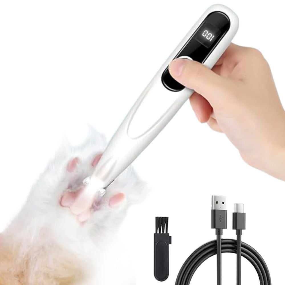 Cordless Pet Paw Trimmer with LED Light Rechargeable Grooming Tool