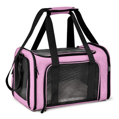 Foldable Travel Pet Carrier Bag | Cat & Dog Kennel | Pink