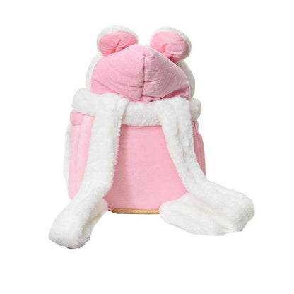 Plush Pet Carrier Backpack with Hand Warmer Pocket | Pink
