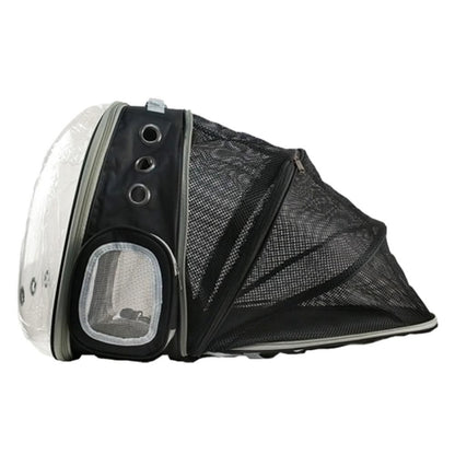 Expandable Cat Backpack Carrier | Tinted Bubble Window | Black