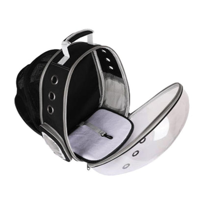 Expandable Cat Backpack Carrier | Tinted Bubble Window | Black