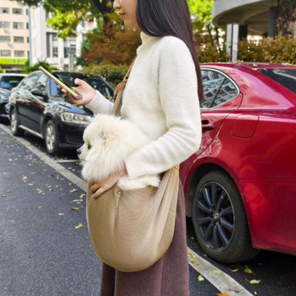 Adjustable Pet Carrier Sling Bag | Breathable Mesh | Khaki
