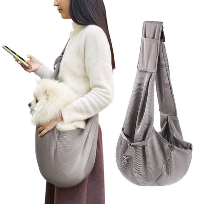 Adjustable Pet Carrier Sling Bag | Breathable Mesh | Khaki