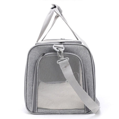 Foldable Travel Pet Carrier Bag | Cat & Dog Kennel | Grey