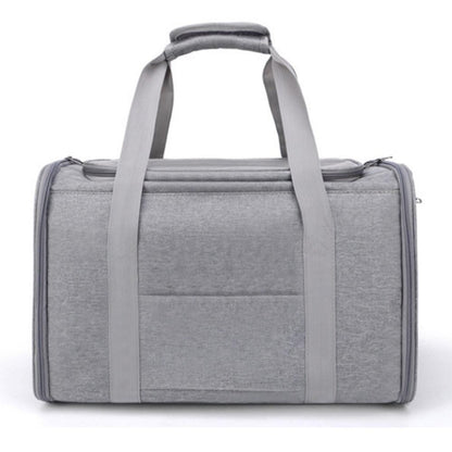 Foldable Travel Pet Carrier Bag | Cat & Dog Kennel | Grey | Large