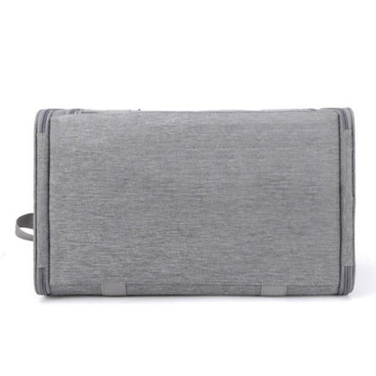 Foldable Travel Pet Carrier Bag | Cat & Dog Kennel | Grey | Large