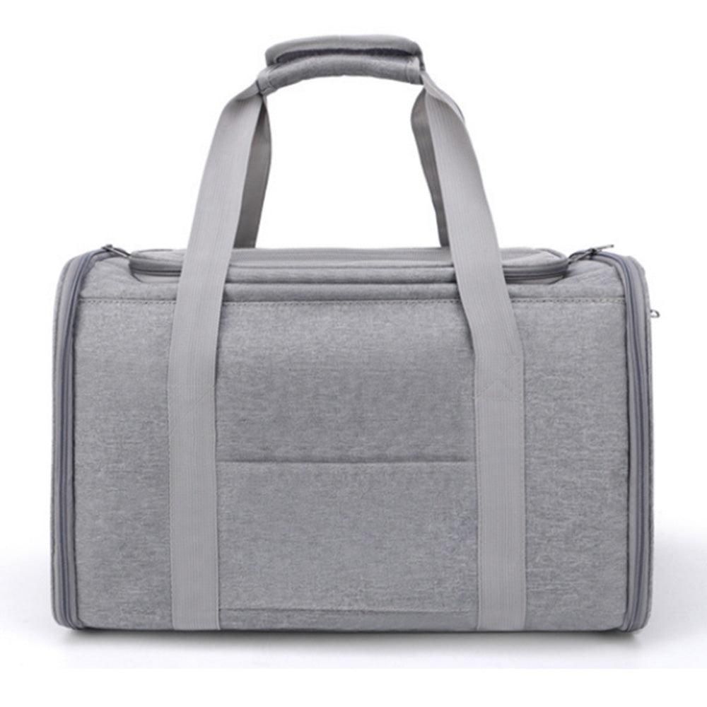 Foldable Travel Pet Carrier Bag | Cat & Dog Kennel | Grey | XL