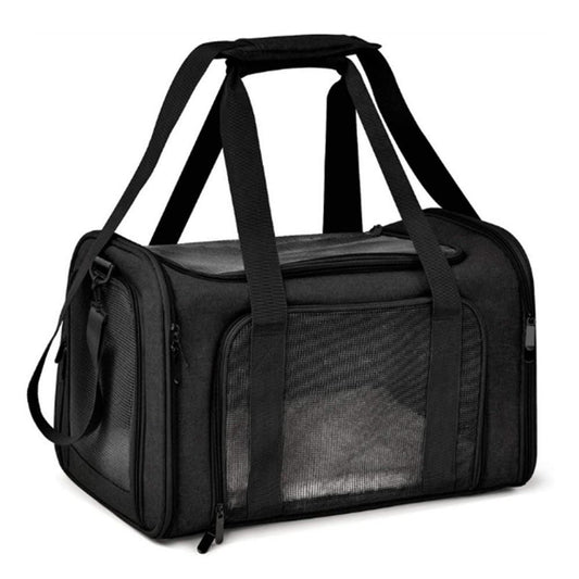 Foldable Travel Pet Carrier Bag | Cat & Dog Kennel | Black