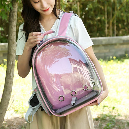 Expandable Cat Backpack Carrier | Tinted Bubble Window | Pink