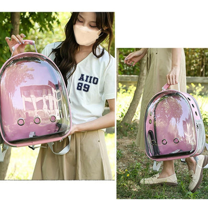Expandable Cat Backpack Carrier | Tinted Bubble Window | Pink