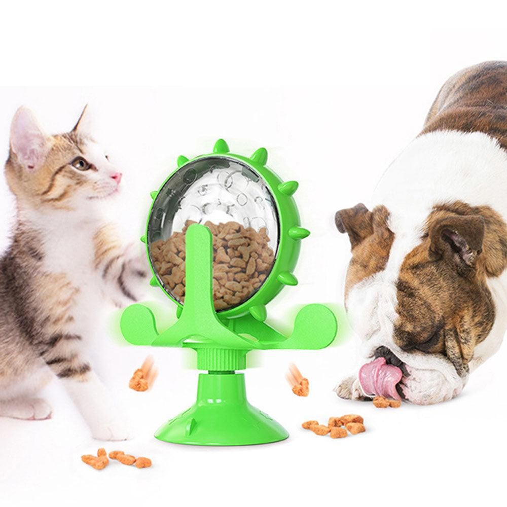 Interactive Pet Treats Dispenser Toy 360 Degrees Rotating Windmill Toy