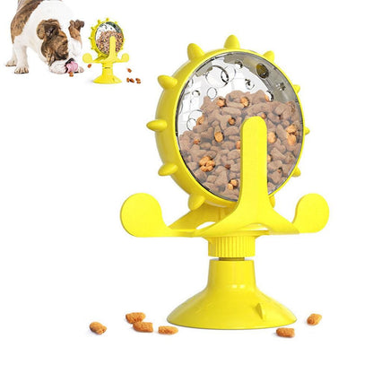 Interactive Pet Treats Dispenser Toy 360 Degrees Rotating Windmill Toy