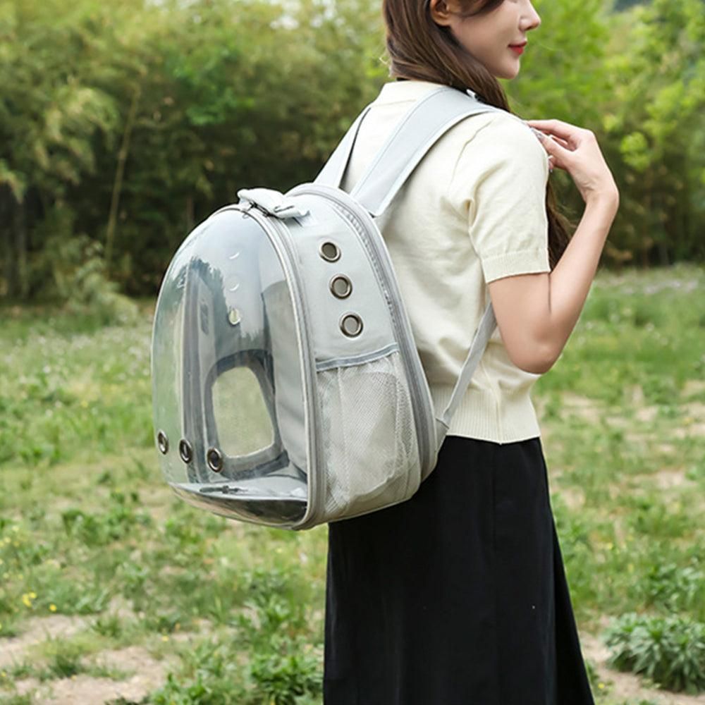Expandable Cat Backpack Carrier | Tinted Bubble Window | Grey