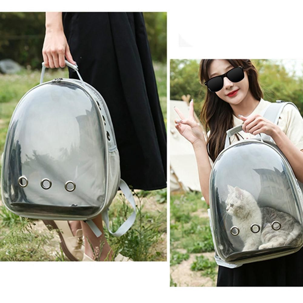 Expandable Cat Backpack Carrier | Tinted Bubble Window | Grey