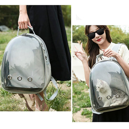 Expandable Cat Backpack Carrier | Tinted Bubble Window | Grey