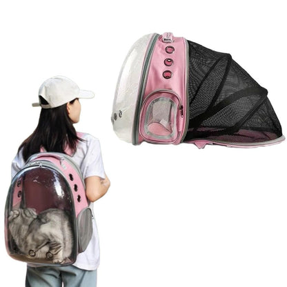Expandable Cat Backpack Carrier | Tinted Bubble Window | Grey