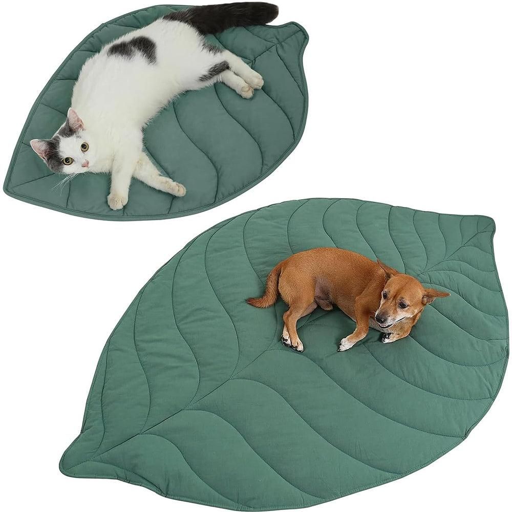 Double-Sided Available Pet Mattress Pad Leaf Shape Puppy Cat Bed Mat