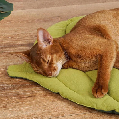 Double-Sided Available Pet Mattress Pad Leaf Shape Puppy Cat Bed Mat