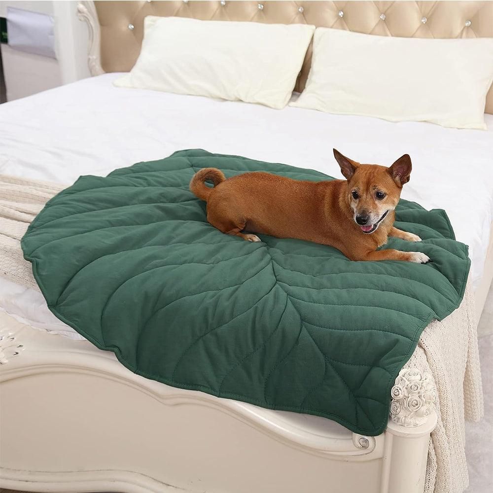 Double-Sided Available Pet Mattress Pad Leaf Shape Puppy Cat Bed Mat
