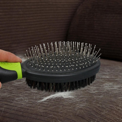 2PCS Pet Grooming Brushes Deshedding Bath Brush for Dogs Cats & Horses | Purple