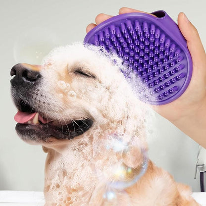 2PCS Pet Grooming Brushes Deshedding Bath Brush for Dogs Cats & Horses | Purple