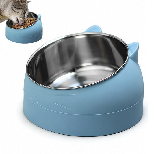 400ml Stainless Steel Tilted Pet Bowl