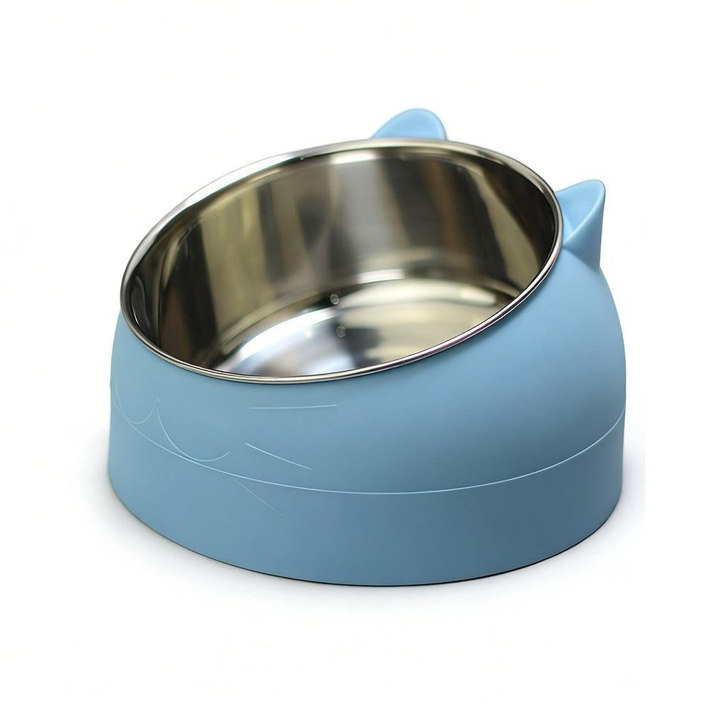 400ml Stainless Steel Tilted Pet Bowl