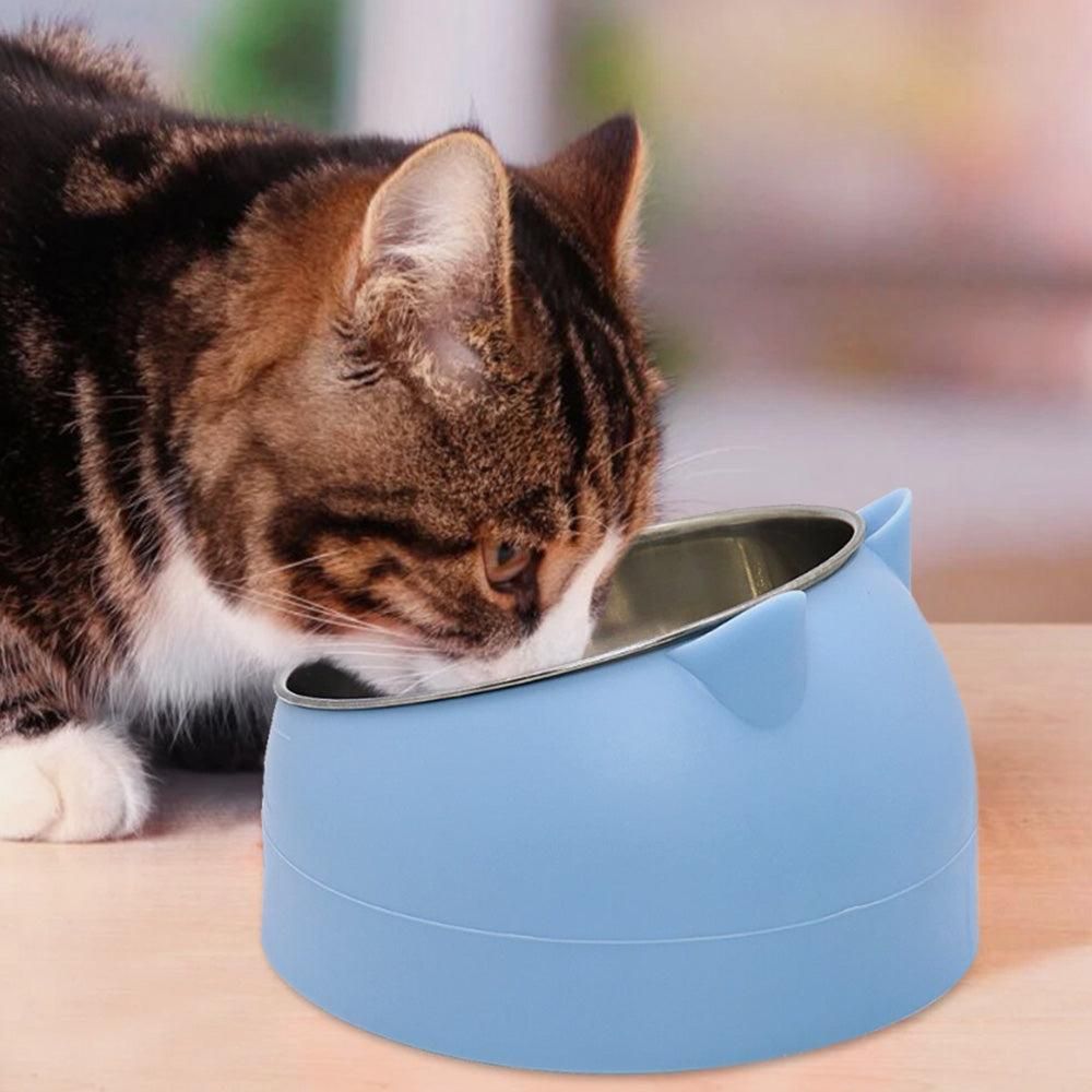 400ml Stainless Steel Tilted Pet Bowl