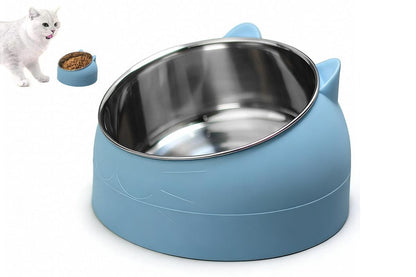 400ml Stainless Steel Tilted Pet Bowl