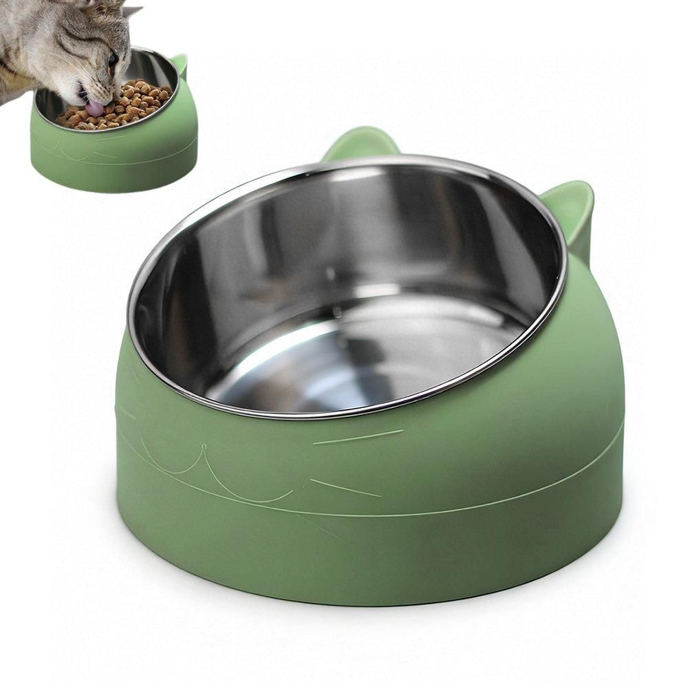 400ml Stainless Steel Tilted Pet Bowl